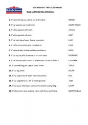 English Worksheet: THE COUNTRYSIDE