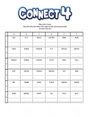 English Worksheet: Past Simple Irregular Connect 4