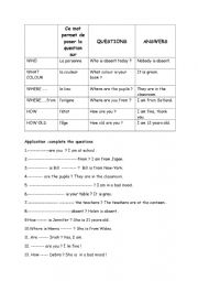 English Worksheet: wh questions