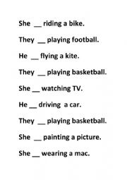 English Worksheet: Present Continuous