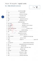 English Worksheet: Past simple regular verbs