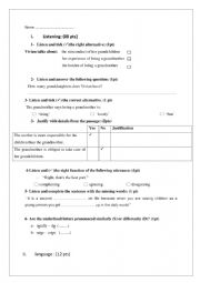English Worksheet: Mid-term Test -3rd grade