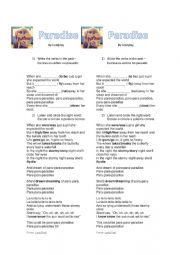 English Worksheet: Song Paradise by Coldplay