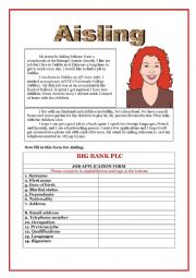 English Worksheet: Completing a form
