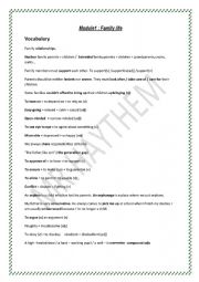 English Worksheet: MODULE 1    9TH FORM