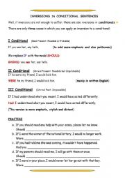 English Worksheet: Inversion in Conditionals
