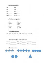 1-10 worksheet