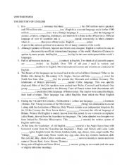 English Worksheet: ENGLISH HISTORY