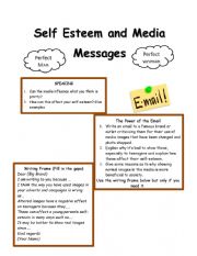 English Worksheet: Self Esteem and Media Messages