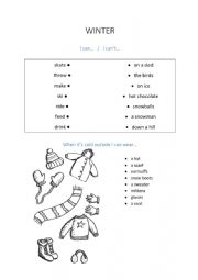 English Worksheet: Winter words