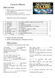 English Worksheet: Billionaire by Bruno Mars