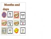English Worksheet: Months and days bingo 