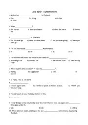English Worksheet: Test A1-A2 