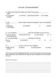 English Worksheet: Test B1-B1+