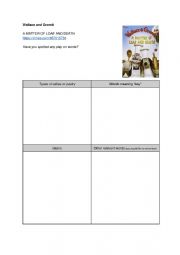 English Worksheet: Wallace and Gromit: A matter of loaf and death