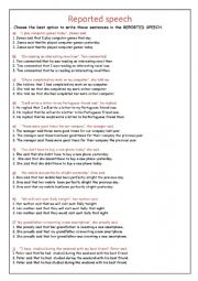 English Worksheet: Reported speech