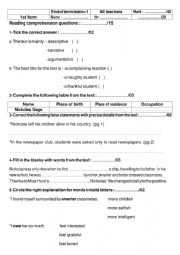 end of term test1 (1st form)