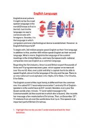 English Worksheet: English Language
