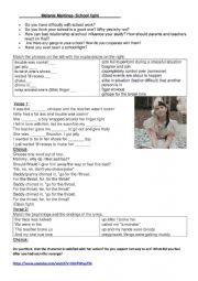 English Worksheet: Melanie Martinez- Class fight