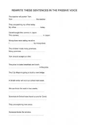 English Worksheet: passive voice