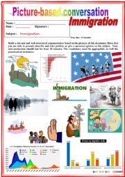 English Worksheet: Picture-based conversation - Immigration/Debating