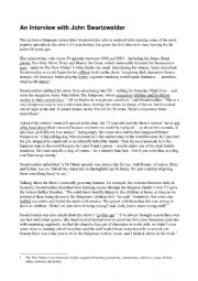 English Worksheet: The Simpsons - An Interview with John Swartzelder