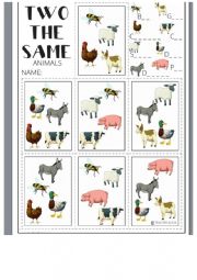 English Worksheet: farm animal snap