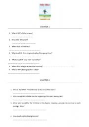 English Worksheet: Billy Elliot reading tasks for the book