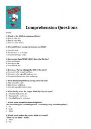 Fly Guy comprehension test 