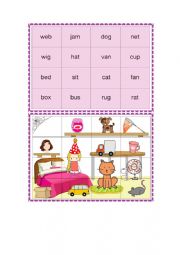 English Worksheet: phonics cvc vocabulary