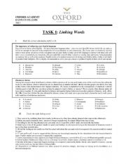 English Worksheet: LINKING WORDS