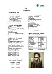 English Worksheet: Brave - Sara Beirelles