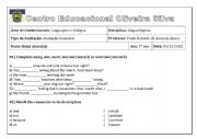 English Worksheet: Avaliao de Ingls