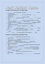 Past perfect worksheets