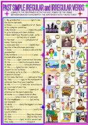 English Worksheet: Past simple  regular and irregular verbs : practice 