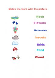 English Worksheet: Match Nature