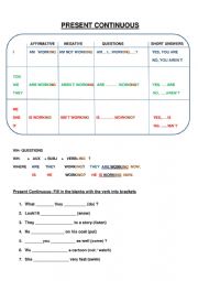 English Worksheet: Present Continuous