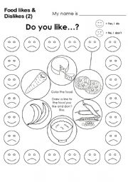 English Worksheet: Food likes