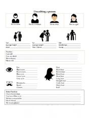 English Worksheet: Describing a person