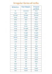 Irregular verbs