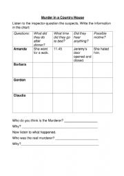 English Worksheet: Murder in the Country House
