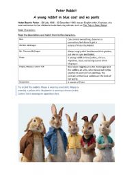 English Worksheet: Worksheets Peter Rabbit, 2018 film