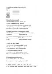 English Worksheet: present perfect