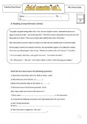 English Worksheet: End-of Term test N3 7th form Tunisia