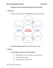 English Worksheet: PARAGRAPH PLANNER - Free Time Activities