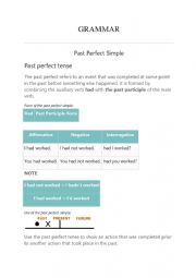 English Worksheet: the past perfect simple lesson