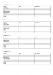 English Worksheet: Like + ing  Speaking practice