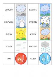 English Worksheet: Weather matching cards