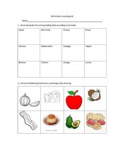 English Worksheet: Food 