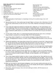 English Worksheet: Beef Wellington recipe